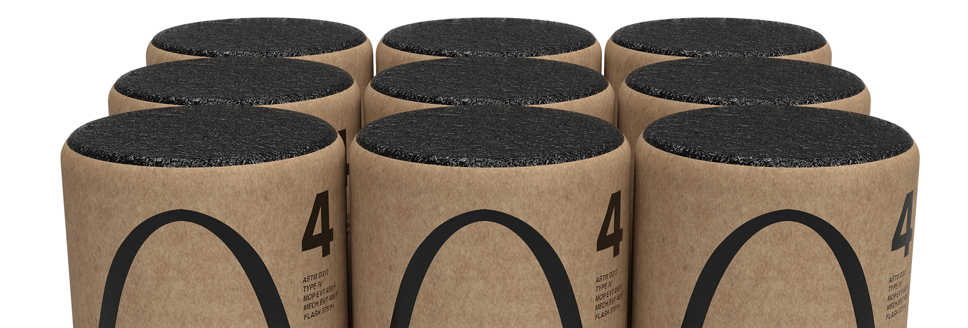 Image of Top Crop of Pallet of Type IV Asphalt Kegs